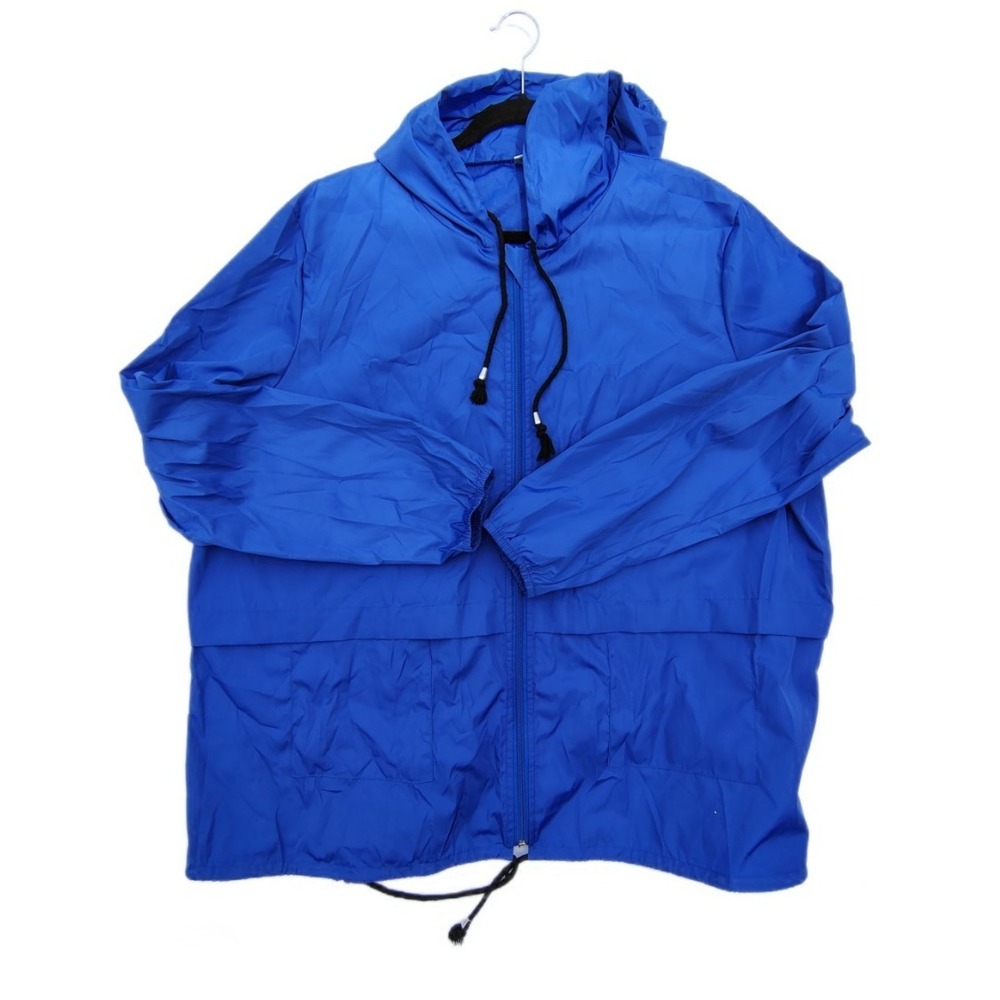 Unisex‎ Royal Blue Packable Windbreaker Rain Jacket 2XX Pockets Utility Gorpcore